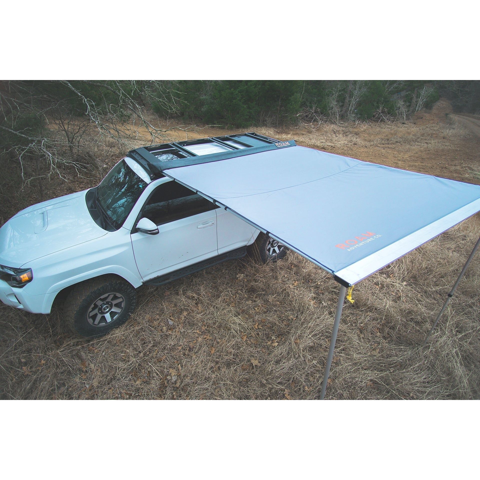 Wide rooftop awning shown on a Toyota 4Runner