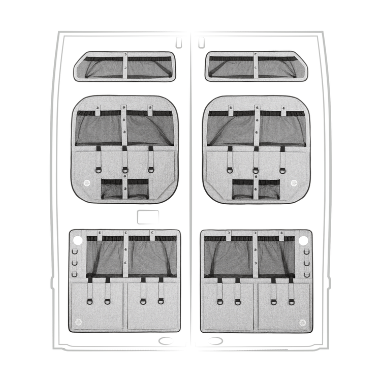 Rover Vans Ram ProMaster Moon Organizer Door Storage Full Set