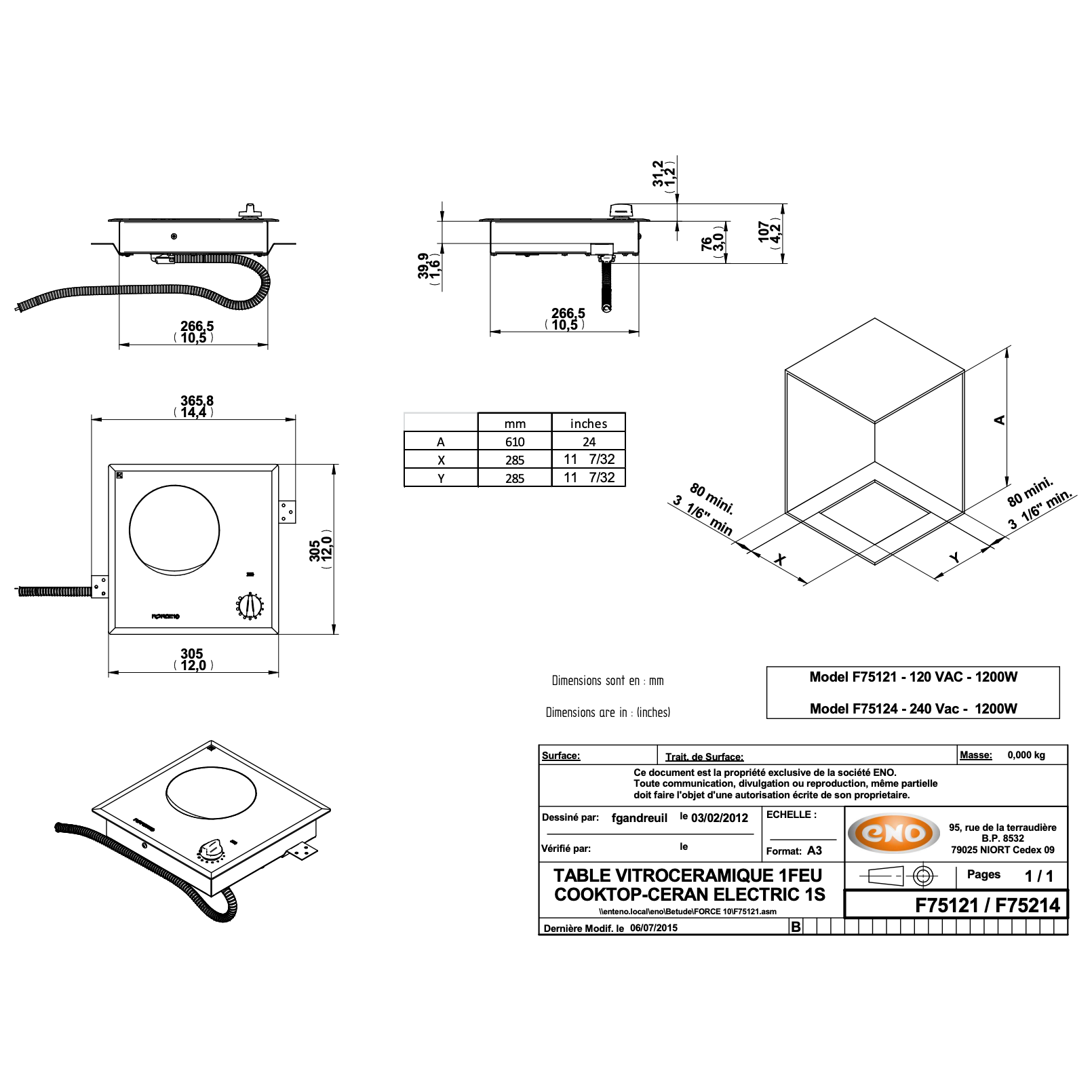 Force10 Infinite 1 Ceramic Glass Electric Cooktop